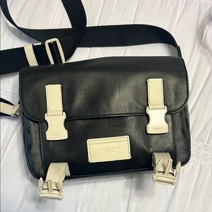 Coach Black and Cream Messenger Bag